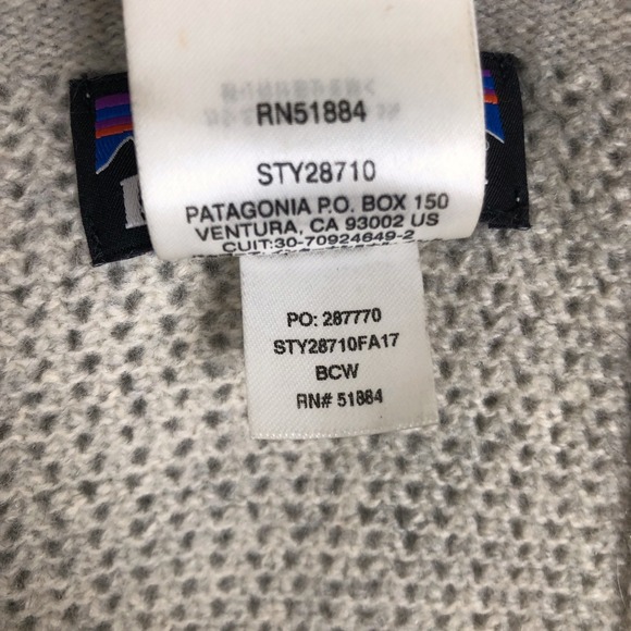 PATAGONIA Recycled Cashmere Wool Blend Scarf 11"x72" Greige Textured Soft Cozy - Picture 4 of 5